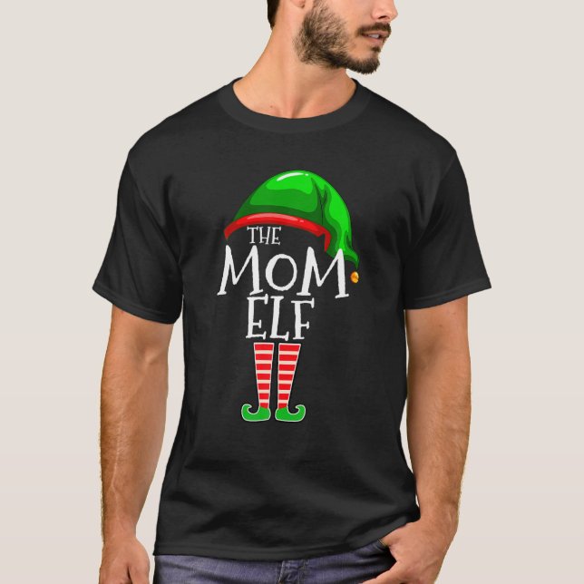 Mamma Elf-familjens matchningsgrupp Jul Mamma T Shirt (Framsida)