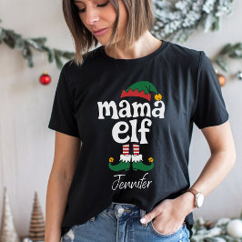 Mamma Elf Funny Elf Matching julklapp T Shirt