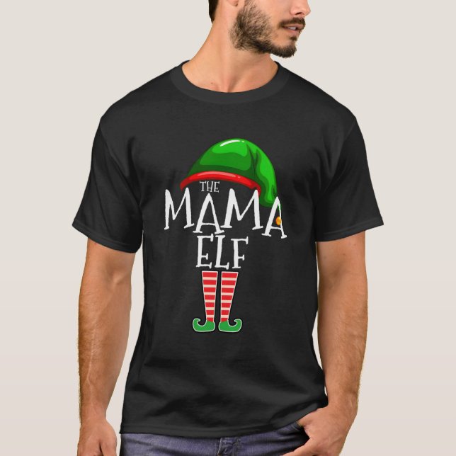 Mamma Elf Group Matching Familjejul Mamma T Shirt (Framsida)