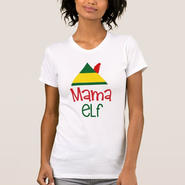 Mamma Elf-Helgdag - Roligt T Shirt (Framsida)