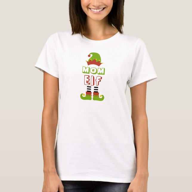 Mamma Elf jul Julafton Helgdag Cute T-Shirt (Framsida)