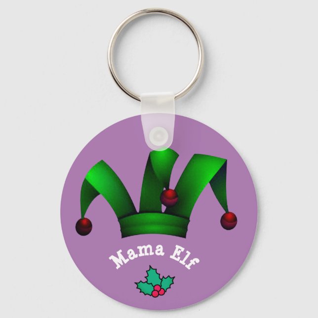 Mamma Elf Keychain - Personligens julklapp Nyckelring (Framsida)