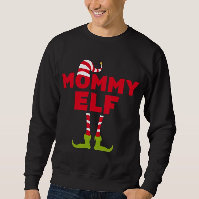 Mamma Elf-Långärmaden matchar julhelgens kostym Lång Ärmad Tröja (Framsida)