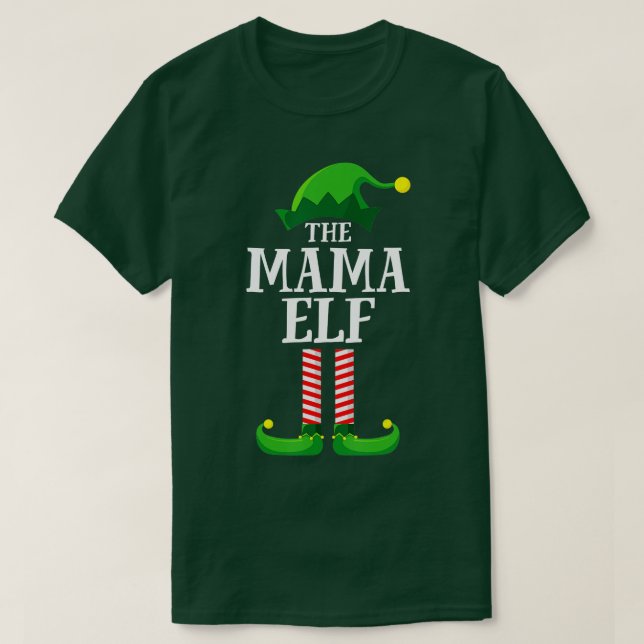 Mamma Elf Matching Family Group jul Party Mamma T Shirt (Design framsida)