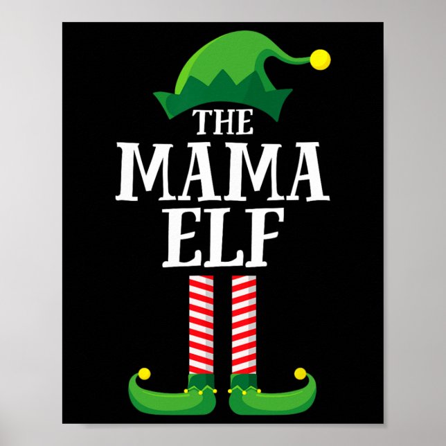 Mamma Elf Matching Family Group jul Party Morsa Poster (Framsidan)