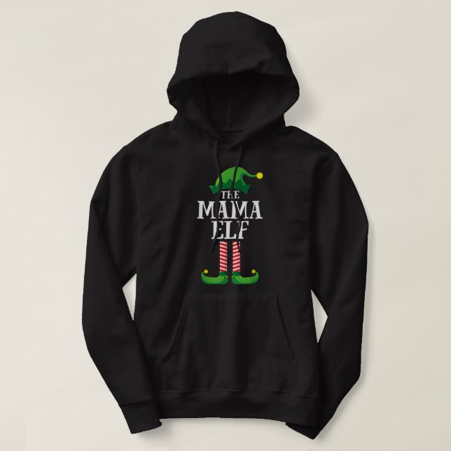 Mamma Elf Matching Family Group jul Party Paj Hoodie (Design framsida)