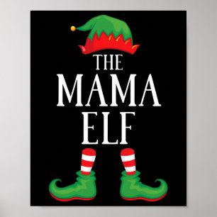 Mamma Elf Matching Group Julafton Funny Family Chr Poster