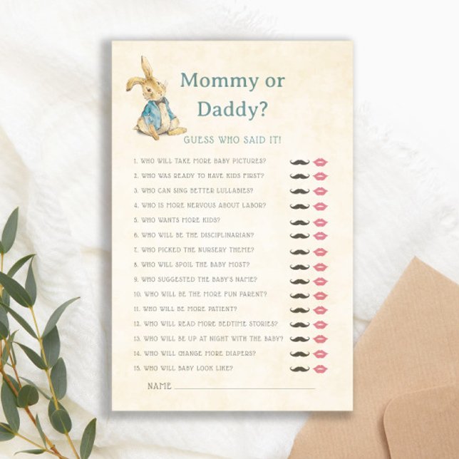 Mamma eller pappa Baby Shower Game Peter Rabbit (Skapare uppladdad)