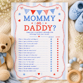 Mamma eller Pappa Baby Shower-spel Inbjudningar