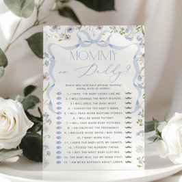 Mamma eller pappa Blue Bow Gissa Vem Blommigt-spel