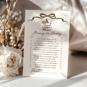 Mamma eller pappa Cafe bebe Bow Baby Shower spel