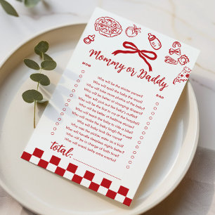 Mamma eller Pappa Ciao Baby Pizza baby shower spel
