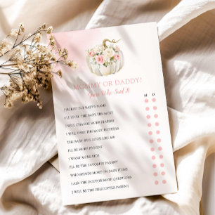 Mamma eller pappa Fall Girl Baby Shower Game