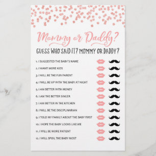 Mamma eller pappa Game Baby Shower Party-spel