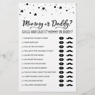 Mamma eller pappa Game Baby Shower Party-spel