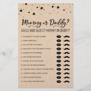 Mamma eller pappa Game Baby Shower Party-spel