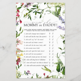 Mamma eller pappa Game Summer WildblommShower Flygblad