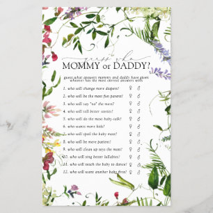 Mamma eller pappa Game Summer WildblommShower Flygblad