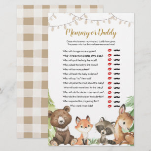 Mamma eller pappa Games Woodland Baby Shower