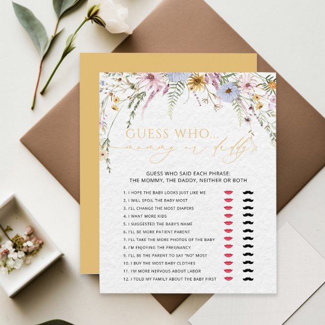 Mamma eller pappa Girl WildblommBaby Shower Game (Skapare uppladdad)