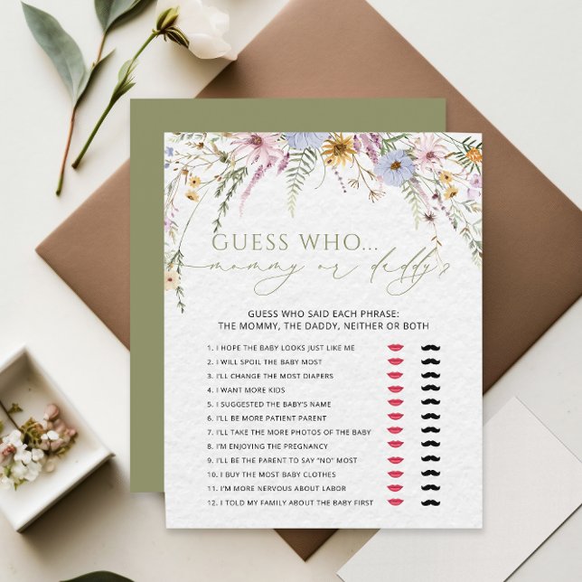 Mamma eller pappa Girl WildblommBaby Shower Game (Skapare uppladdad)