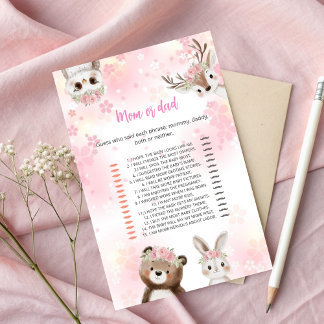 Mamma eller Pappa Gueringspel - Rosa Woodland Tema