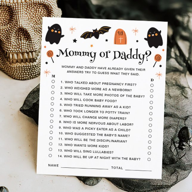 Mamma eller pappa Halloween Baby Shower-spel (Skapare uppladdad)