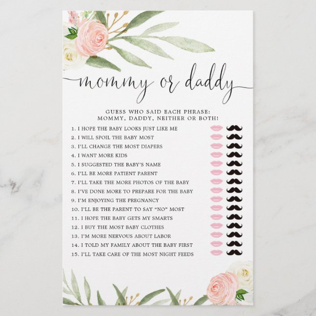 Mamma eller Pappa-rosa guld grey flicka (Framsida)