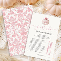 Mamma eller Pappa Rosa Pumpa Flicka Bebis Shower S