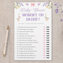 Mamma eller pappa Wildblomme Geese Baby Shower Gam