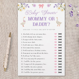 Mamma eller pappa Wildblomme Geese Baby Shower Gam