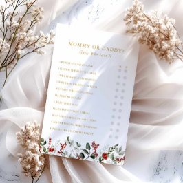 Mamma eller Pappa Winter Baby Shower-spel