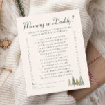 Mamma eller Pappa Winter Baby Shower-spel<br><div class="desc">Fira med en unik babyduschsamling designad för en mysigt vinterdusch. Perfekt för "baby det är kallet utanför" babyduschidéer, den här samlingen ger vintern babyduschmagi till livet. Från vinterbabyduschteman till januari-babyduschteman är varje spel skräddarsytt för din vinterbabydusch. Vinterbabyduschidéer erbjuder allt som behövs för ett firande fyllt av roligt, med idéer om...</div>