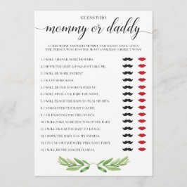 Mamma eller pappas babyvisningstema Game Greenery 