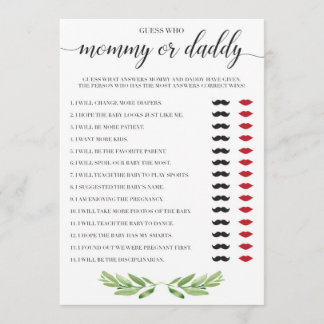 Mamma eller pappas babyvisningstema Game Greenery 