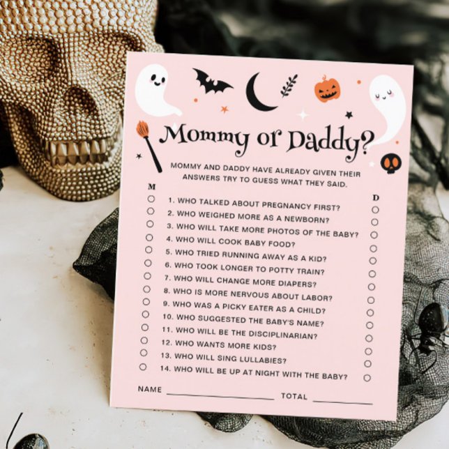 Mamma eller Rosa Halloween Baby Shower Game (Skapare uppladdad)