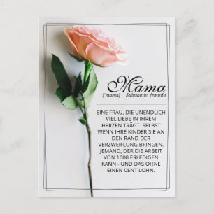 Mamma – Enkelt Oersättlig Klassisk Kort - Rosa M