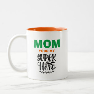 Mamma er min superhjälte Två-Tonad mugg