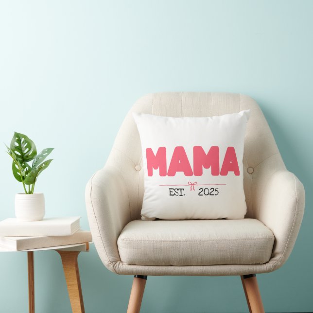 MAMMA EST. 2025 - Anpassningsbar Gifts for Mammor Kudde (Stol)