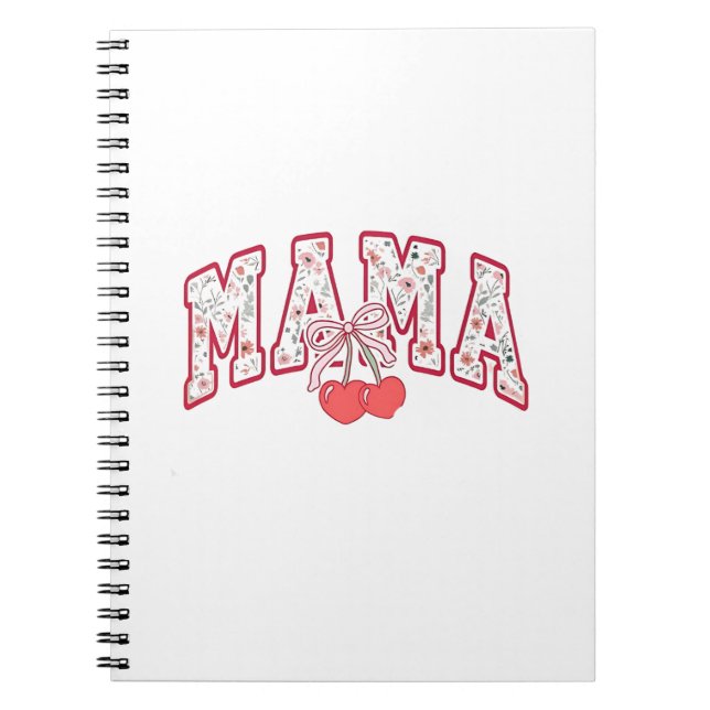 Mamma est 2025 Mors dag Coquette-båge Anteckningsbok (Framsidan)