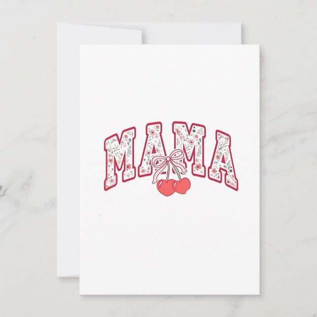 Mamma est 2025 Mors dag Coquette-båge Inbjudningar (Framsida)
