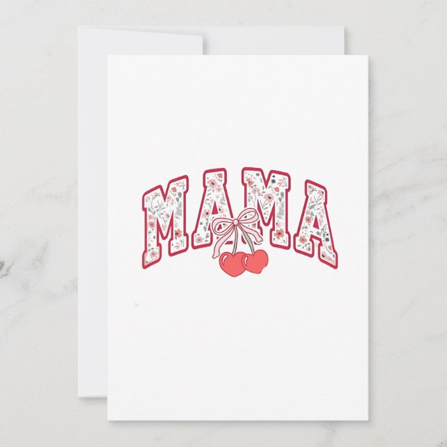 Mamma est 2025 Mors dag Coquette-båge Inbjudningar (Framsida)
