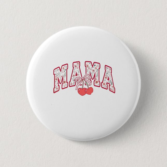 Mamma est 2025 Mors dag Coquette-båge Knapp (Framsida)