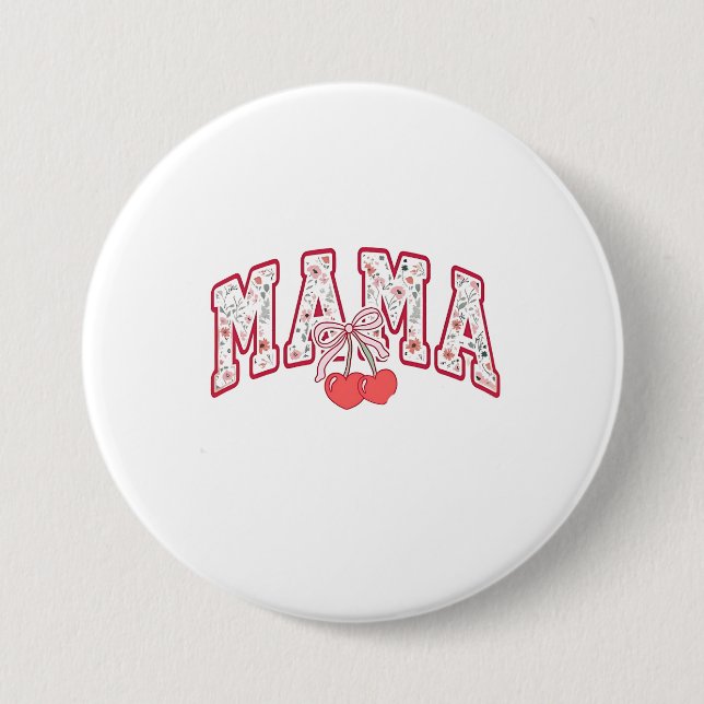 Mamma est 2025 Mors dag Coquette-båge Knapp (Framsida)