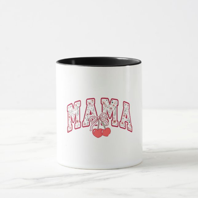 Mamma est 2025 Mors dag Coquette-båge Mugg (Center)