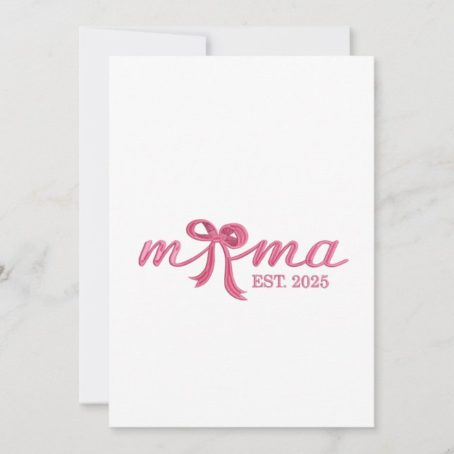 Mamma Est 2025 Shock rosa Bow Coquette Mor Day Inbjudningar (Framsida)