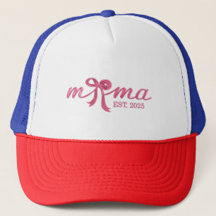 Mamma Est 2025 Shock rosa Bow Coquette Mor Day Keps