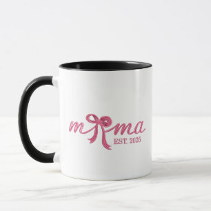 Mamma Est 2025 Shock rosa Bow Coquette Mor Day Mugg
