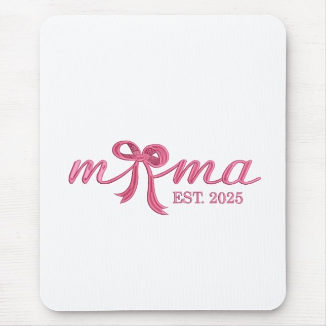 Mamma Est 2025 Shock rosa Bow Coquette Mor Day Musmatta (Framsidan)