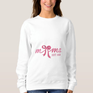 Mamma Est 2025 Shock rosa Bow Coquette Mor Day T Shirt